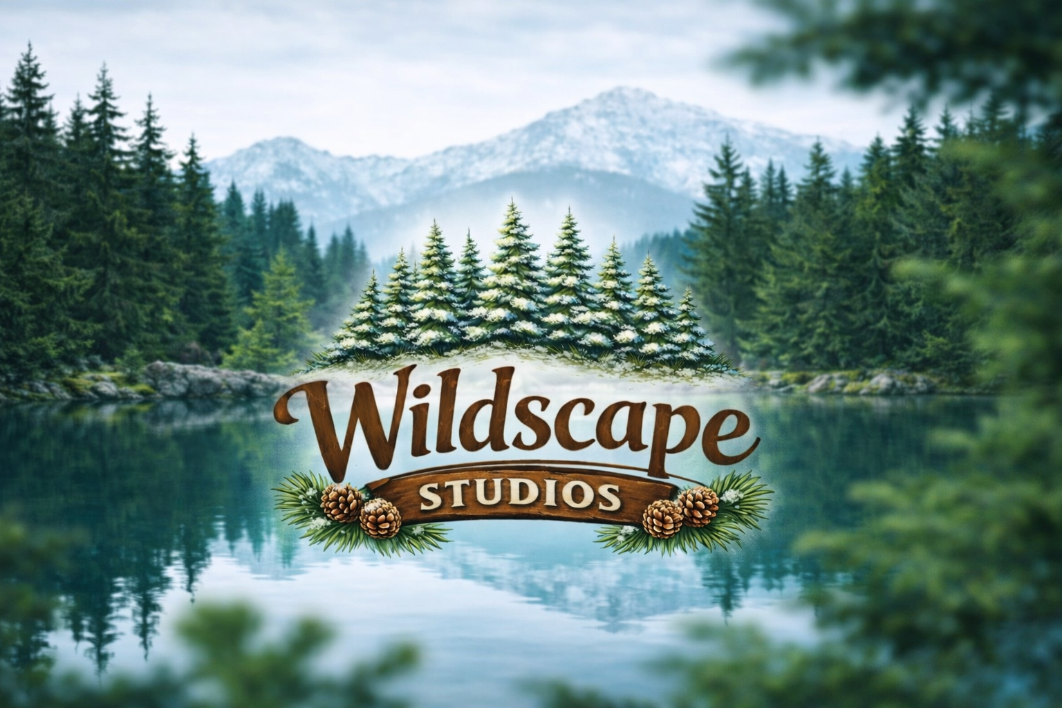 Wildscape Studios – pine forest and mountain lake
